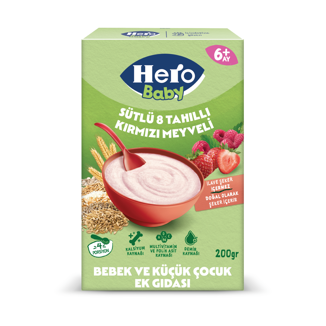 Sütlü Kırmızı Meyveli 8 Tahıllı 200g 